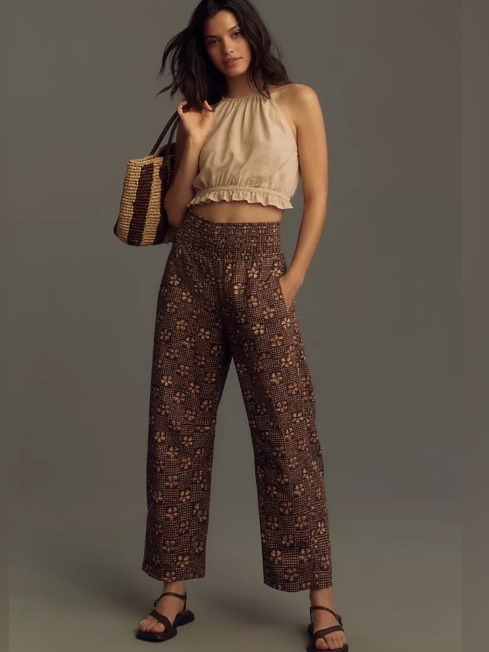 Pilcro The Reese Smocked Pull On Barrel Pants 2X